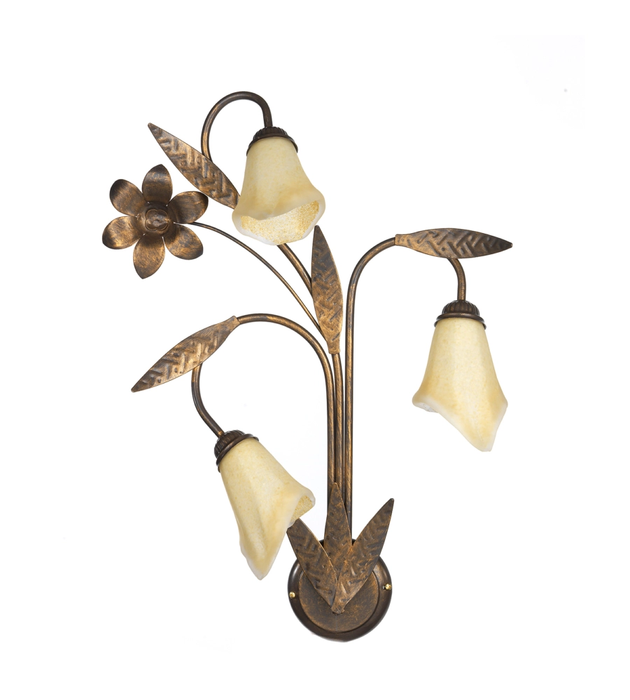 APPLIQUE 3 LUCE ONLI "ALGA" BRONZO E14